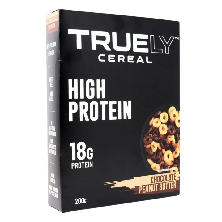 Front of Truely Protein Cereal Chocolate Peanut Butter