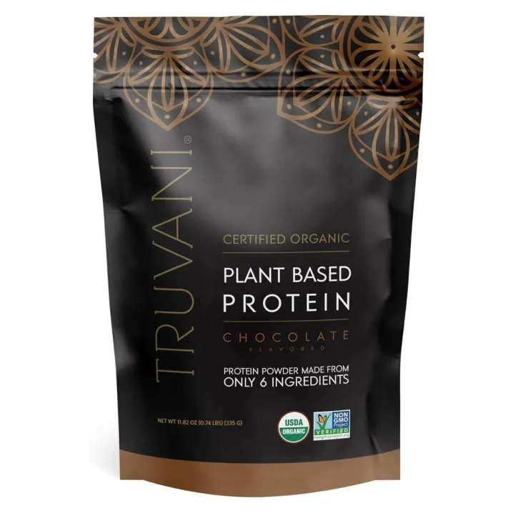 Truvani Organic Plant-Based Protein Powder Chocolate Front