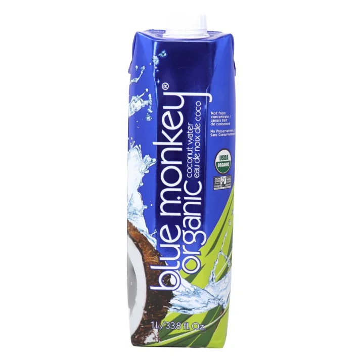 Blue Monkey Organic Coconut Water Front of carton