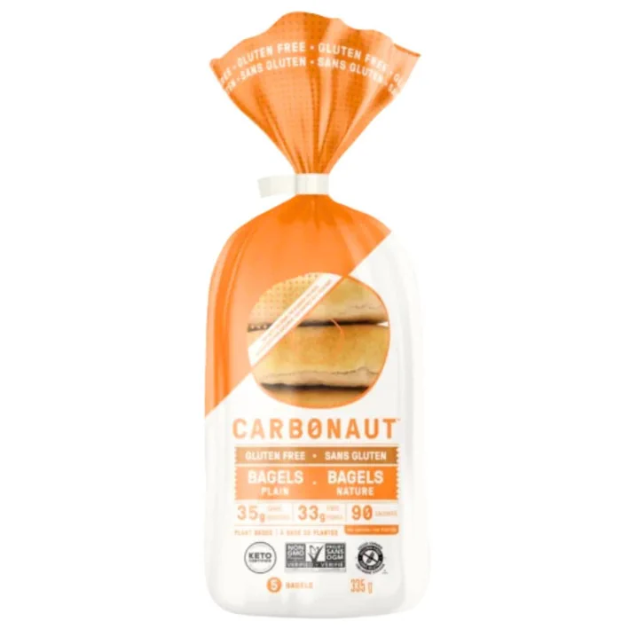 Front of Carbonaut Keto Gluten-Free Bagels Plain - Low Carb Keto Bagels - Vegan Keto Bagels - Keto Low Carb Bagels