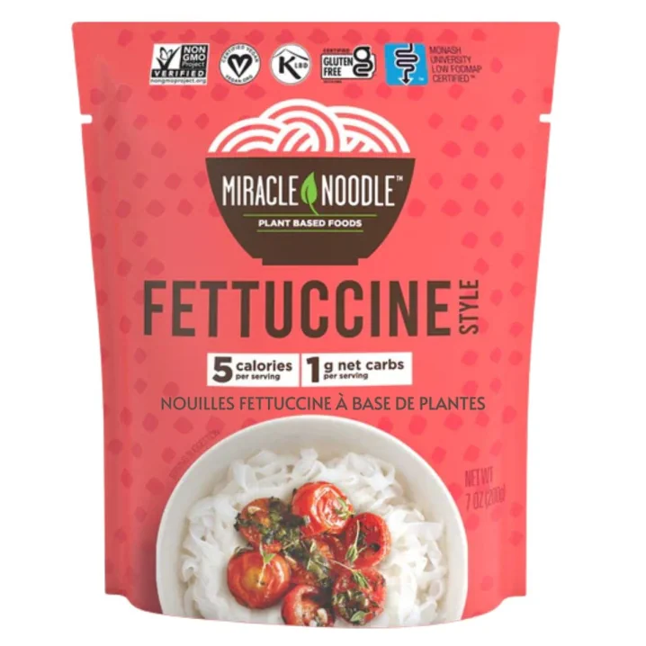Front of Miracle Noodle Ready to Eat Keto Plant-Based Noodles Fettucine - Keto Pasta - Keto Pasta Noodles - Low Carb Pasta