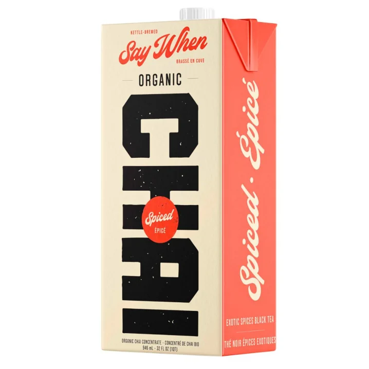 Front of Say When Chai Beverages Authentic Chai Concentrate Spiced - Chai Concentrate Canada - Chai Tea Concentrate - Chai Latte Concentrate