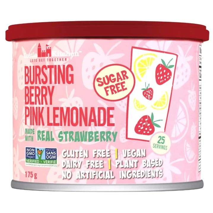 Front of Castle Kitchen Sugar-Free Drink Mix Bursting Berry Pink Lemonade