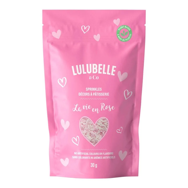 Front of Lulubelle & Co Vegan Sprinkles La Vie En Rose