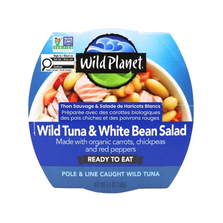 Wild Tuna & White Bean Salad Made with Organic Carrots, Chickpeas and Red Peppers Ready to Eat Front of package
