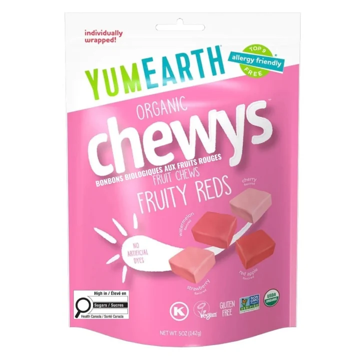 YumEarth Organic Chewys Fruit Chews Fruity Reds, 142g