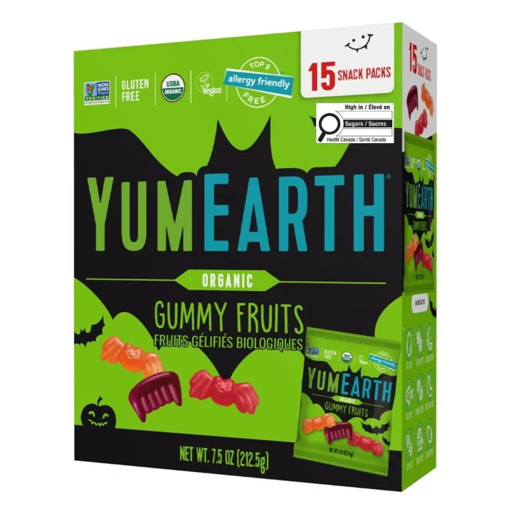 YumEarth Organic Gummy Fruits Halloween Front of box
