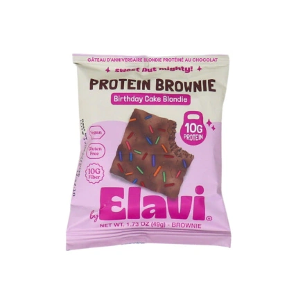 Elavi High Protein Brownie Birthday Cake Blondie Front