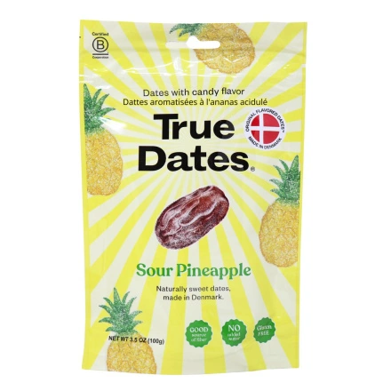 True Dates Flavoured Date Snacks Sour Pineapple Front