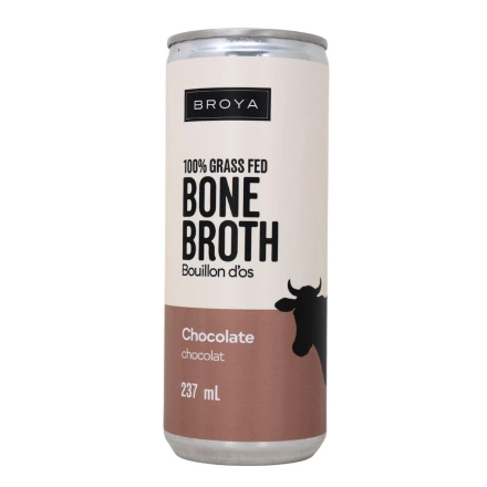 Broya Grass-Fed Beef Bone Broth Can Chocolate Front