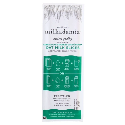Milkadamia Barista Quality Oat Milk Slices Front