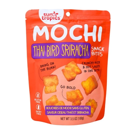 Sun Tropic Gluten-Free Mochi Snack Bites Thai Bird Sriracha Front
