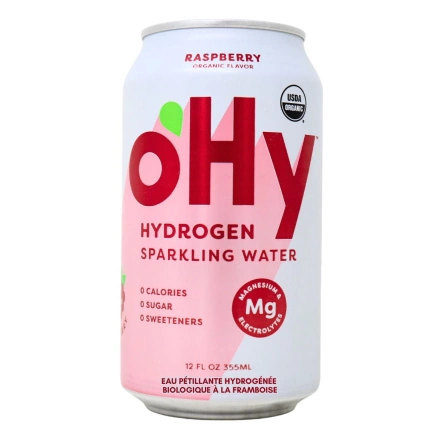 oHY Organic Hydrogen Sparkling Water Raspberry Front