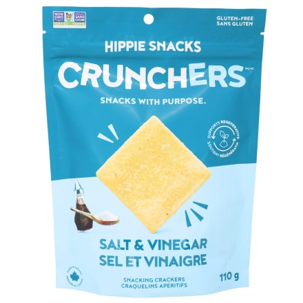 Hippie Snacks Gluten-Free Crunchers Salt & Vinegar Front