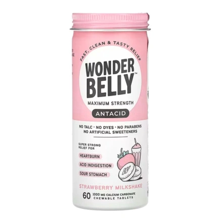 Wonderbelly Antacid Strawberry Milkshake, 60 Pack Front