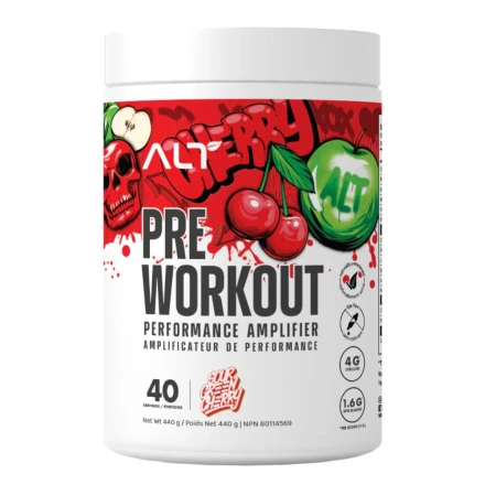 Front of ALT Supplement - ALT Pre Workout - Sugar Free Pre Workout - Sour Cherry Pre Workout