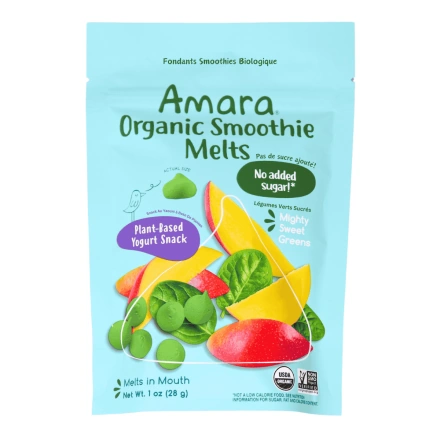 Amara No Sugar Organic Smoothie Melts Mixed Red Berries, 28g - Amara Yogurt Melts, Amara Smoothie Melts Canada