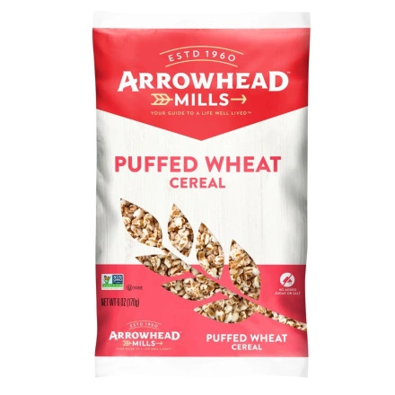 Front of Arrowhead Mills Puffed Cereal Puffed Wheat