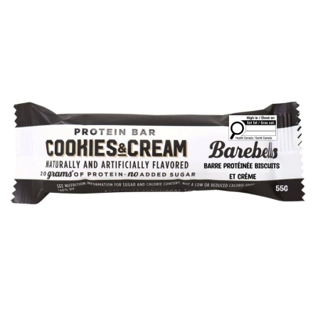 Front of Barebells Protein Bar Cookies And Cream Protein Bar