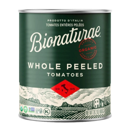 Front of Bionaturae Organic Whole Peeled Tomatoes Italian Canned
