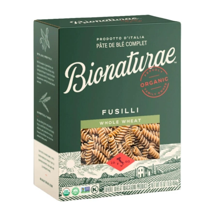 Front of Bionaturae ORganic Whole Wheat Pasta Fusilli Whole Grain Pasta