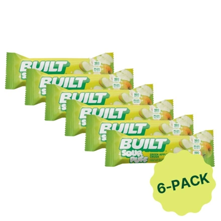 Built Sour Puffs Protein Bar Green Apple Crush 6-Pack Front