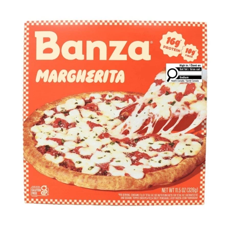 Front of Banza Gluten-Free Chickpea Pizza Margherita - High Protein Pizza - Healthy Frozen Pizzas - Frozen Gluten Free Pizza