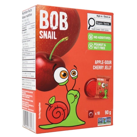 Front of Bob Snail Fruit Jelly Real Dried Fruit Snack Apple Sour Cherry Fruit Jellies - Natural Fruit Snacks - Fruit Snacks For Kids - Jelly Fruits Canada