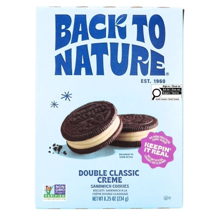 Back to Nature Double Classic Creme Sandwich Cookies Canada Front