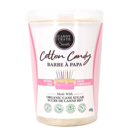 Front of Candy Crate Organic Dye-Free Cotton Candy Birthday Cake