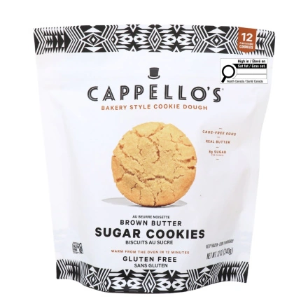 Front of Cappello's Gluten-Free Sugar Cookie Dough Brown Butter - Gluten-Free Cookies - Gluten-Free Cookie Dough - Healthy Cookie Dough