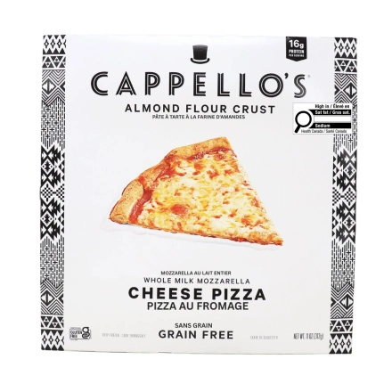 Front of Cappello's Gluten-Free Almond Flour Pizza Whole Milk Mozzarella Cheese - Healthy Frozen Pizzas - Gluten-Free Pizza - Best Gluten-Free Pizza