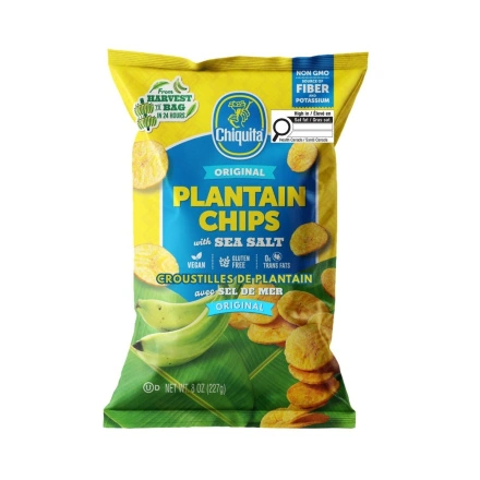 Chiquita Snacks Plantain Chips Original Front of bag