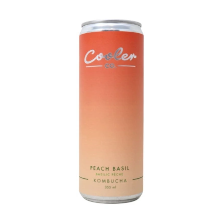 Cooler Co. Kombucha Peach Basil Front of can