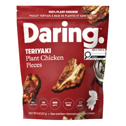 Front of Daring Plant-Based Chicken Pieces Teriyaki - Vegan Chicken Strips -
Vegan Chicken Nuggets - Vegan Chicken Substitutes - Mock Chicken