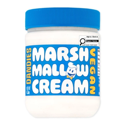 Front of Dandies Vegan Marshmallow Cream - Vegan Marshmallow Fluff - Gelatin Free Marshmallows - Vegetarian Marshmallows