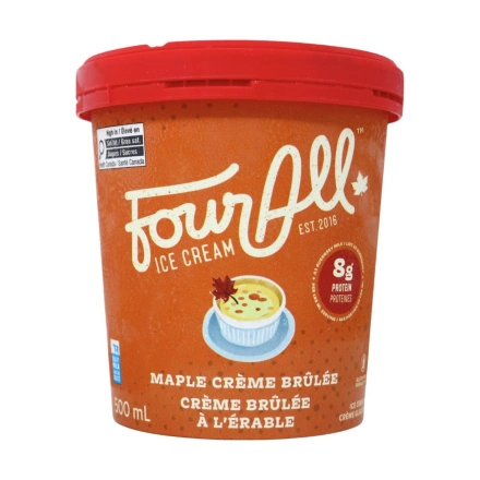Four All Ice Cream Maple Crème Brûlée Front of carton