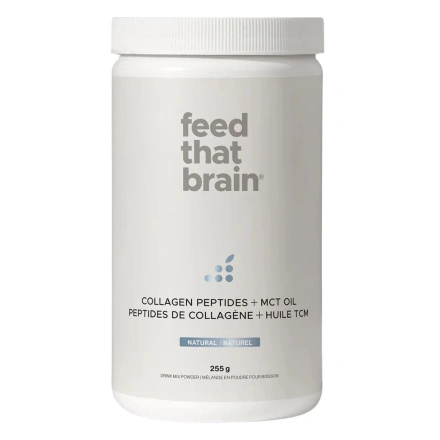 Front of Feed That Brain Grass-Fed Collagen + MCT Oil Natural - Unflavoured Collagen Powder - Collagen Mct Oil - Grass Fed Collagen Peptides