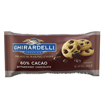 Front of Ghirardelli 60% Cacao Bittersweet Baking Chips, 283g
