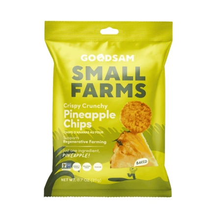 GoodSAM Single Ingredient Baked Crispy Crunchy Fruit Chips Pineapple, 20g - Healthy Vegan Snacks, Best Vegan Snacks, Fruit Snack