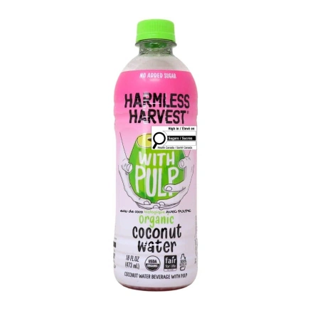 Harmless Harvest Organic Coconut Water With Pulp Canada Front