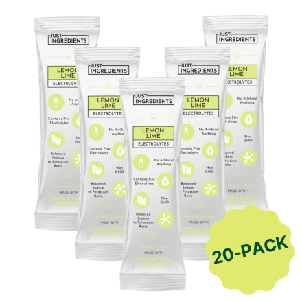 Just Ingredients Electrolytes Lemon Lime, 20 pack