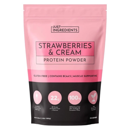Just Ingredients Protein Powder Strawberries & Cream Front