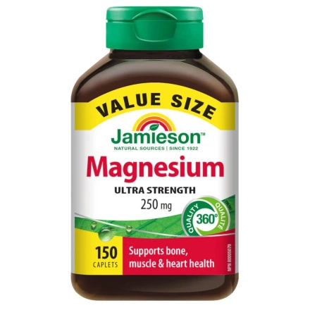 Front of Jamieson Vitamins Ultra Strength Magnesium - Best Magnesium Supplements - Magnesium Daily Intake - Magnesium Deficiency