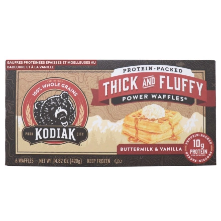 Kodiak High-Protein Thick and Fluffy Power Waffles Buttermilk & Vanilla Front