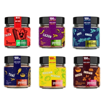 Les Savoureux Organic Sugar-Free Seasoning Around The World Set