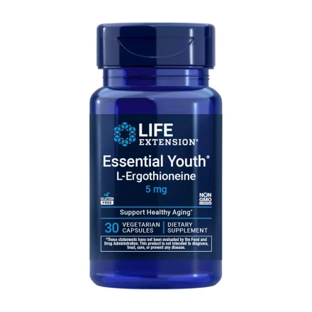 Life Extension Essential Youth L-Ergothioneine 5mg, 30 Vegetarian Capsules Front