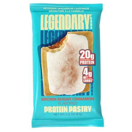 Front of Legendary Foods Tasty Pastry Brown Sugar Cinnamon Flavoured - Low Carb Pop Tarts - Keto Pop Tarts - Healthy Pop Tarts Alternative