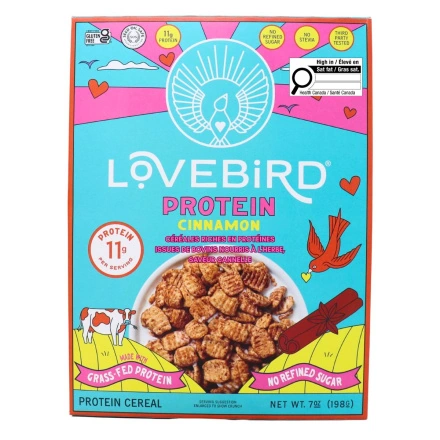 Lovebird Grass-Fed High-Protein Cereal Cinnamon Front