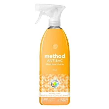 Front of Method All-Purpose Cleaner Non-Toxic Natural Cleaning Product Anti-Bacterial Cleaner Citron